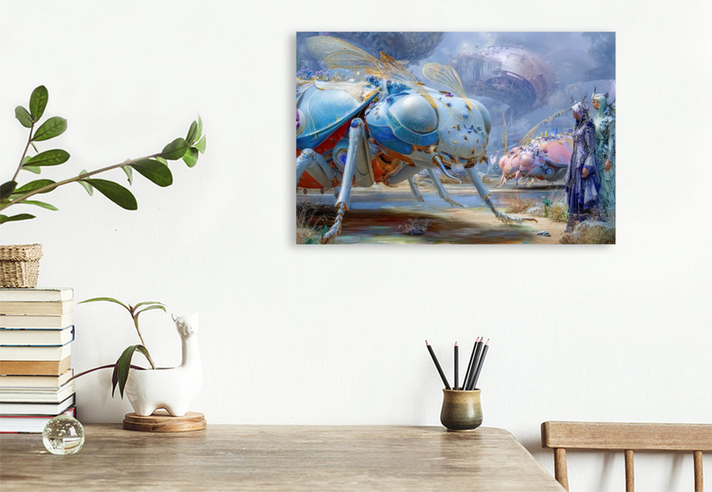 Premium Textil-Leinwand Insektenplanet