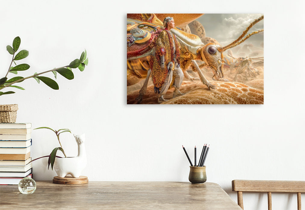 Premium Textil-Leinwand Insektenplanet