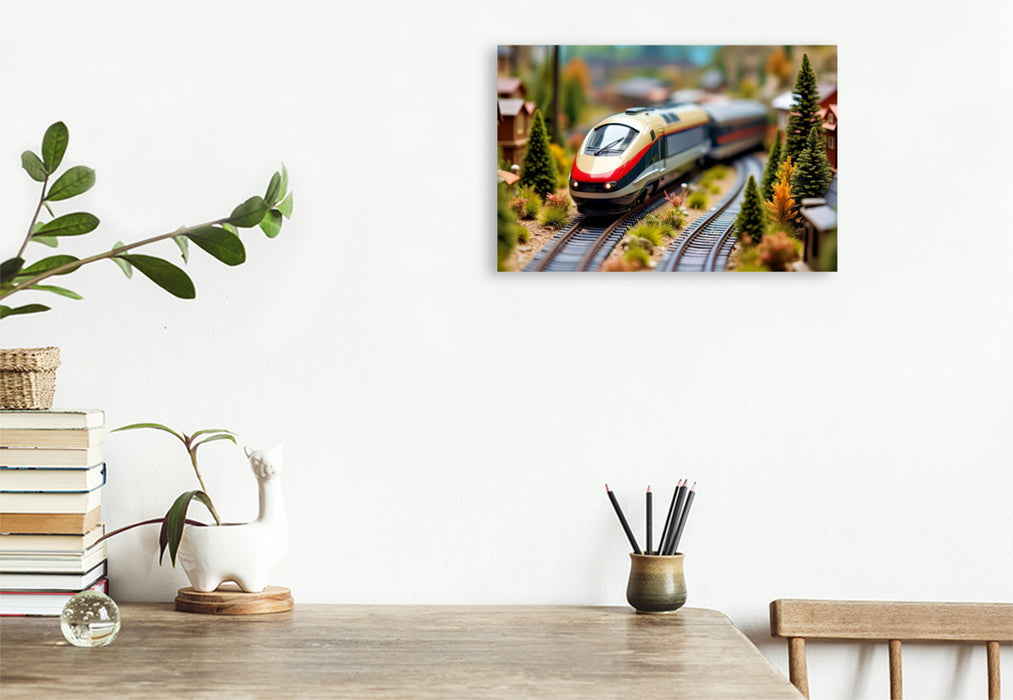 Premium Textil-Leinwand Für Sammler mit Weitblick, die Zukunft fährt elektrisch.