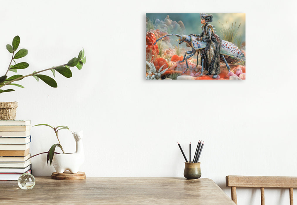 Premium Textil-Leinwand Insektenplanet