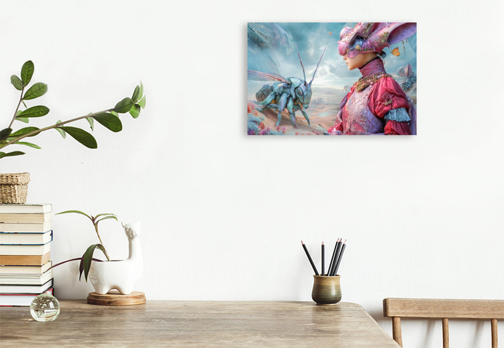 Premium Textil-Leinwand Insektenplanet