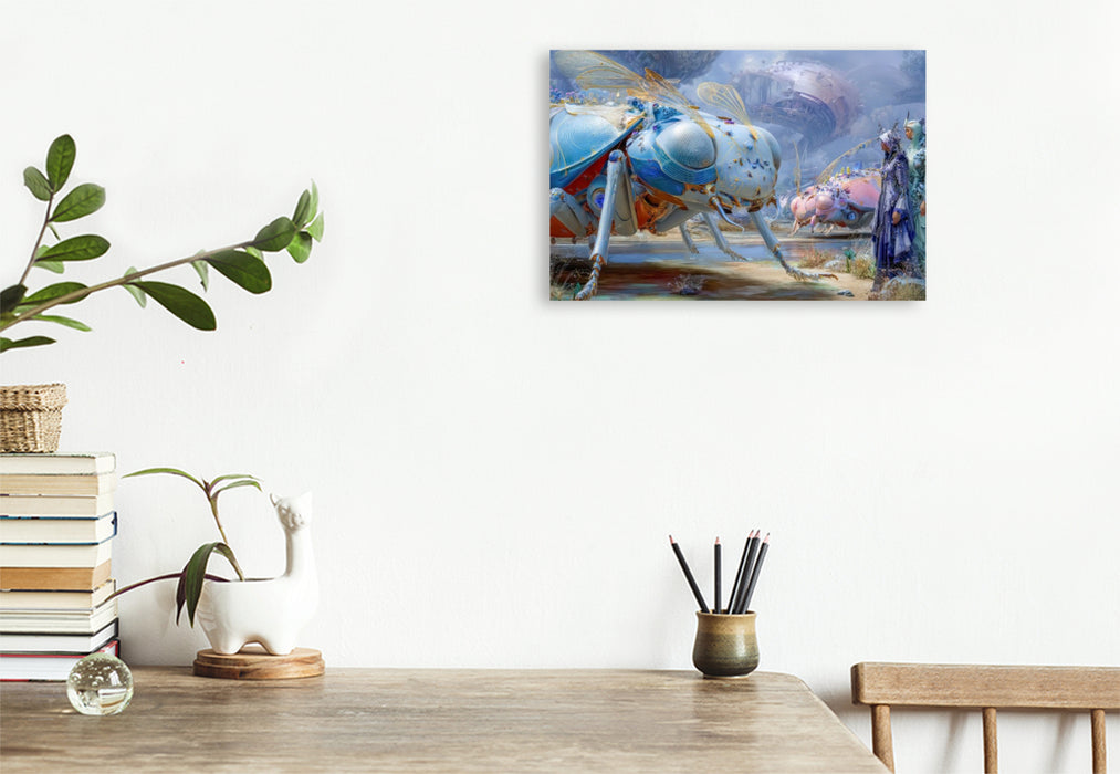 Premium Textil-Leinwand Insektenplanet