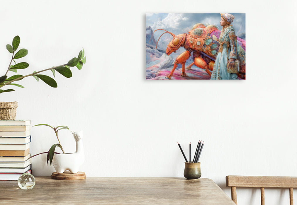 Premium Textil-Leinwand Insektenplanet