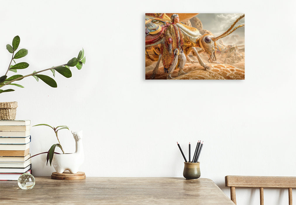 Premium Textil-Leinwand Insektenplanet