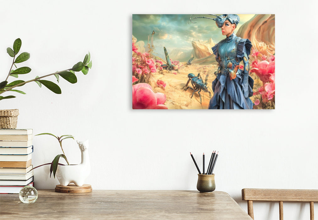 Premium Textil-Leinwand Insektenplanet