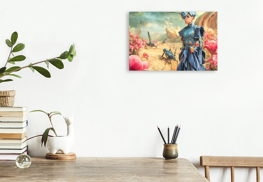 Premium Textil-Leinwand Insektenplanet