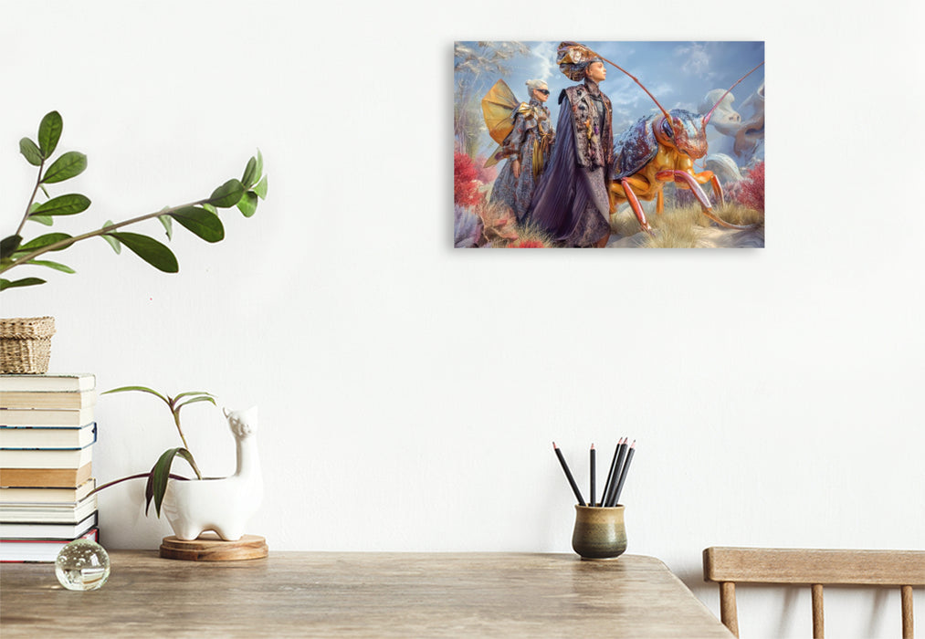 Premium Textil-Leinwand Insektenplanet