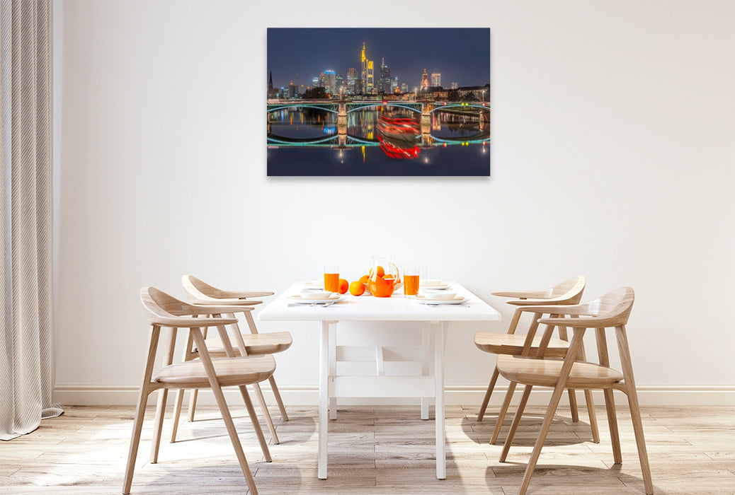 Premium Textil-Leinwand Frankfurt - Ignatz-Bubis-Brücke