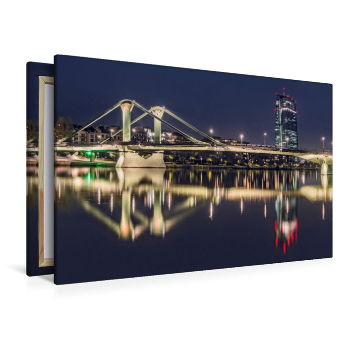 Premium Textil-Leinwand Frankfurt - Flößerbrücke