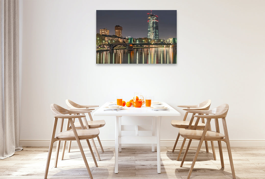 Premium Textil-Leinwand Frankfurt - Alte Brücke