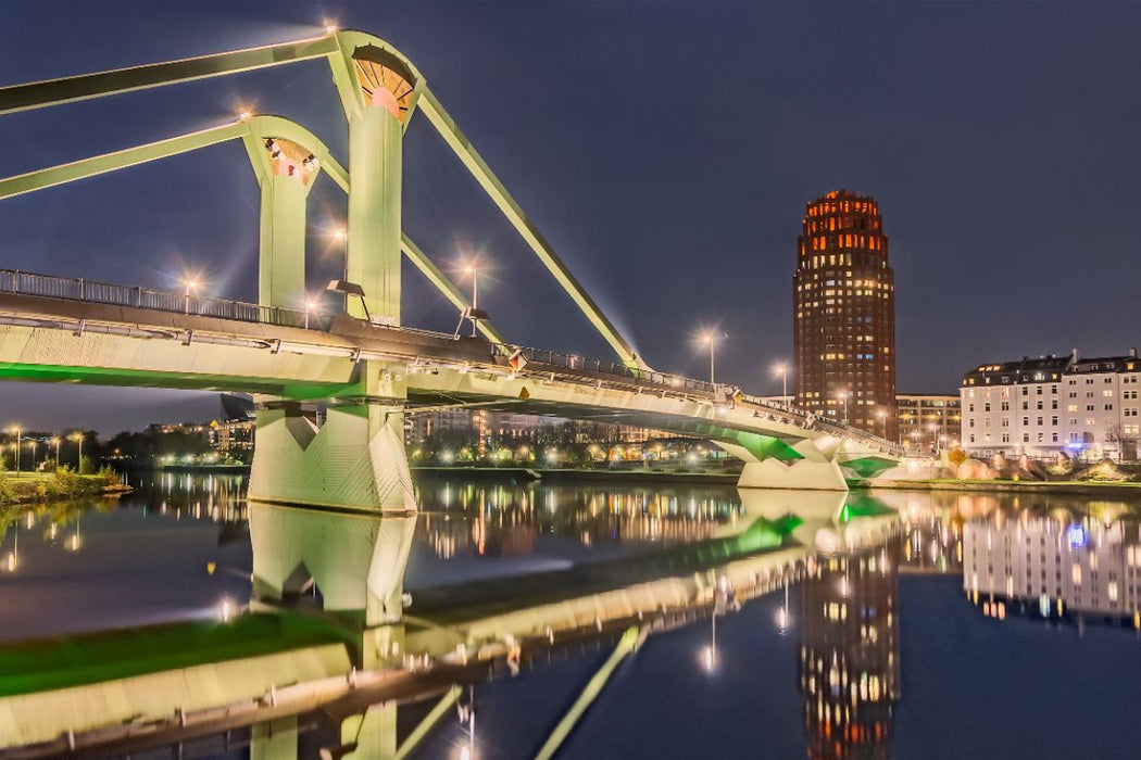 Premium Textil-Leinwand Frankfurt - Flößerbrücke