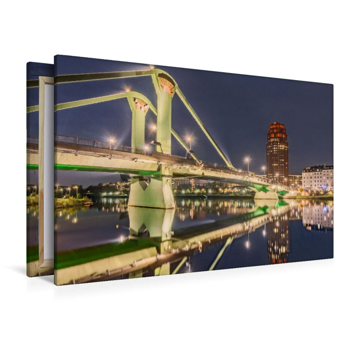 Premium Textil-Leinwand Frankfurt - Flößerbrücke