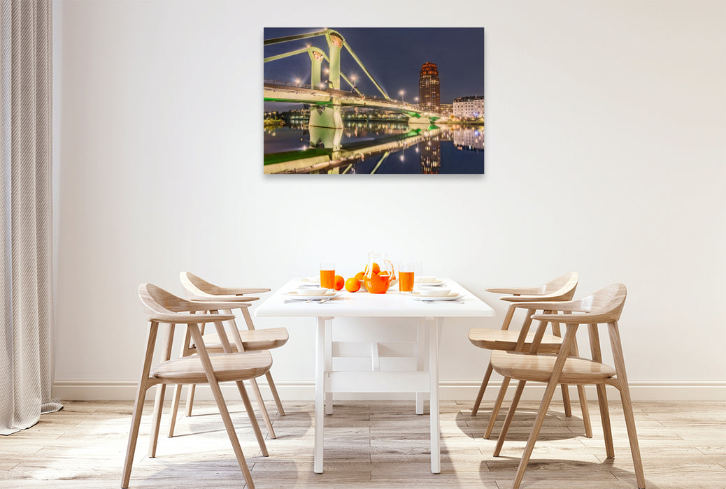 Premium Textil-Leinwand Frankfurt - Flößerbrücke