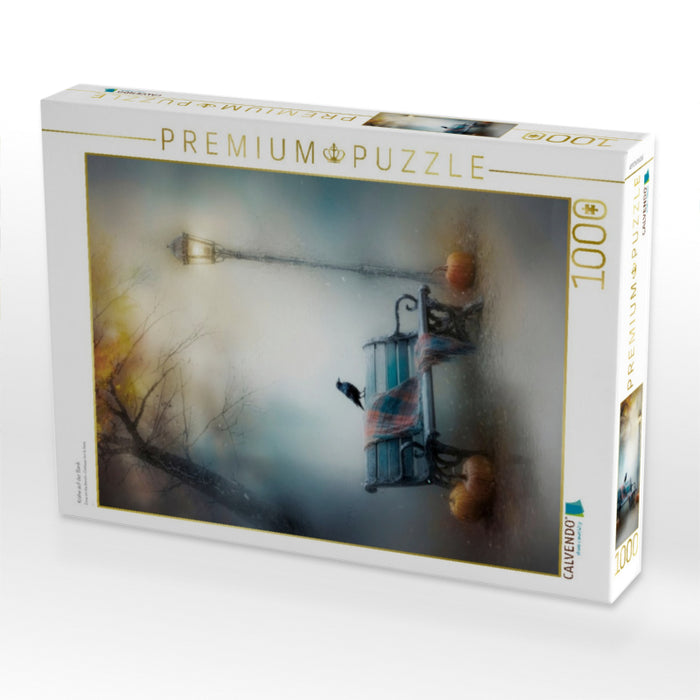 Krähe auf der Bank - CALVENDO Foto-Puzzle'