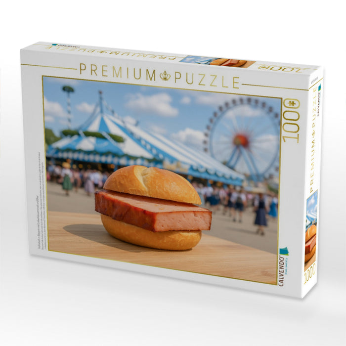 Volksfest in Bayern mit Leberkässemmel und Bier - CALVENDO Foto-Puzzle'