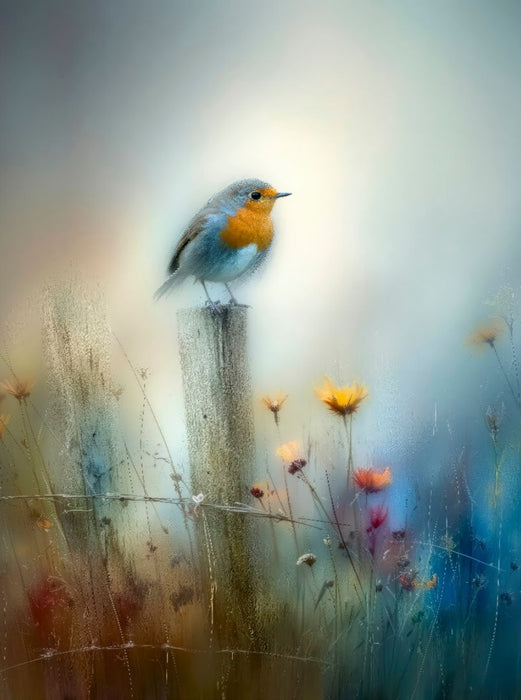 Das Rotkehlchen - als hätte der Morgen es geträumt - CALVENDO Foto-Puzzle'