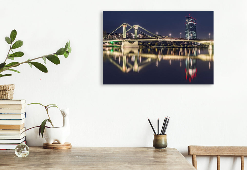 Premium Textil-Leinwand Frankfurt - Flößerbrücke
