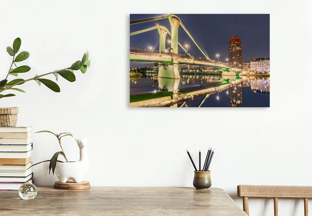 Premium Textil-Leinwand Frankfurt - Flößerbrücke