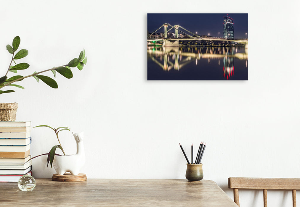 Premium Textil-Leinwand Frankfurt - Flößerbrücke