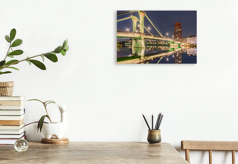 Premium Textil-Leinwand Frankfurt - Flößerbrücke