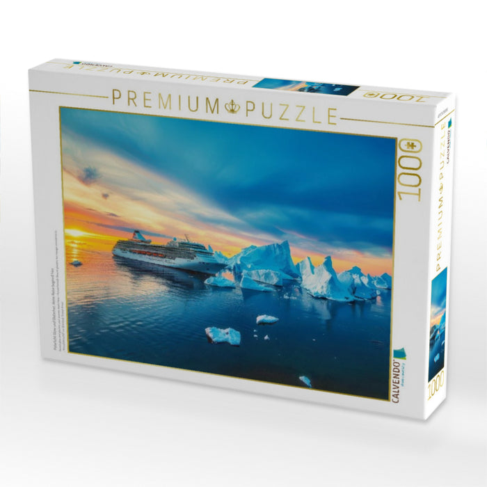 Polarlicht Glow und Gletscher, deine Reise beginnt hier. - CALVENDO Foto-Puzzle'