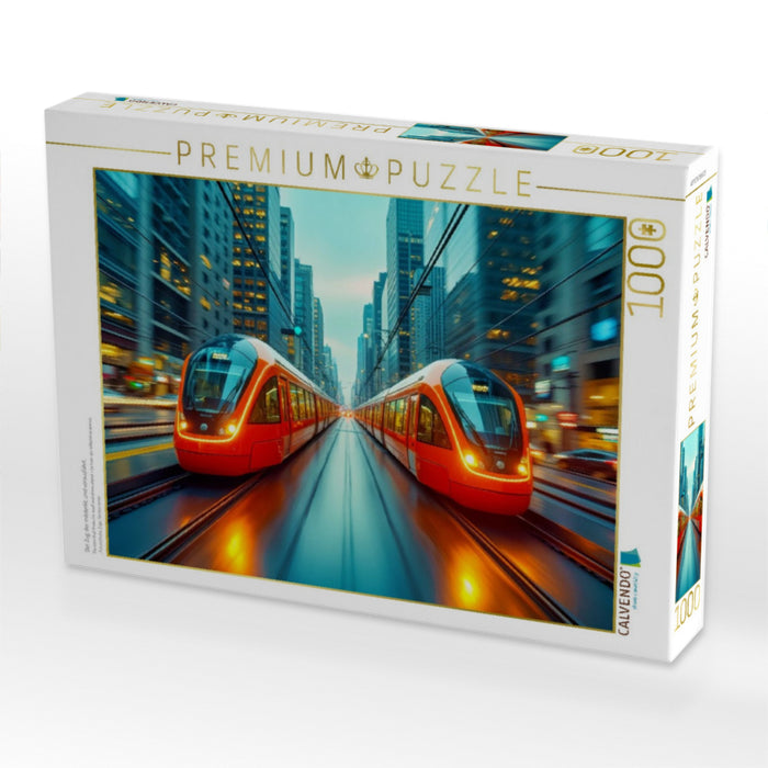 Der Zug, der mitdenkt, und vorausfährt. - CALVENDO Foto-Puzzle'