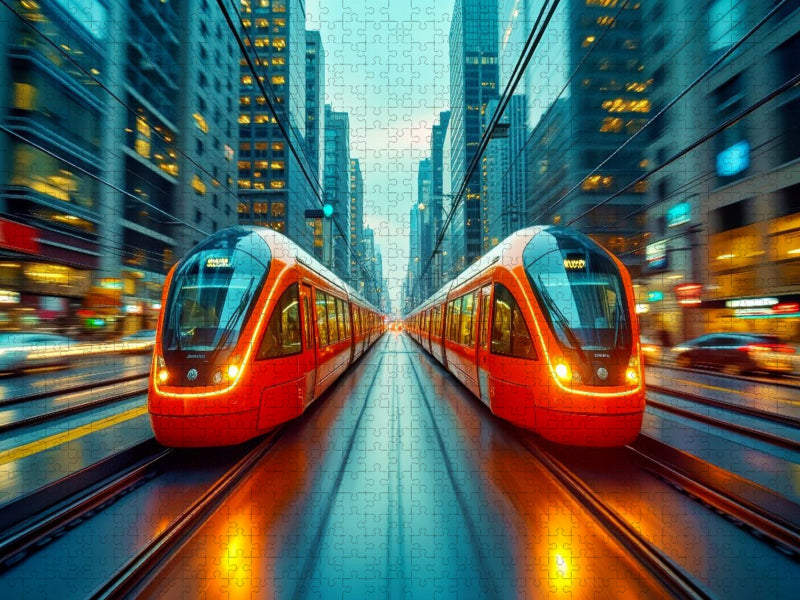 Der Zug, der mitdenkt, und vorausfährt. - CALVENDO Foto-Puzzle'