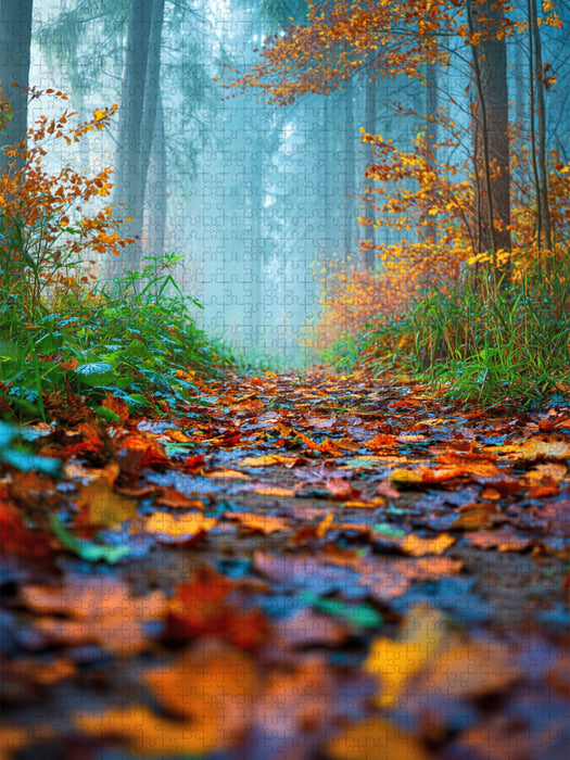 Ein Pfad im Nebel, geheimnisvoll und still - CALVENDO Foto-Puzzle'
