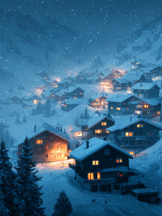 Ein Dorf im Zauber des Schnees - CALVENDO Foto-Puzzle'