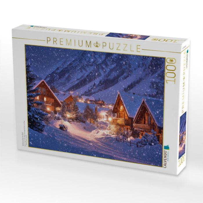 Winterzauber im Dorf - CALVENDO Foto-Puzzle'