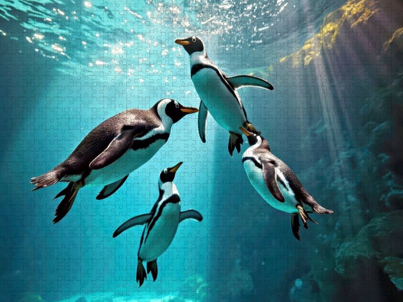 Bei den Pinguinen ist das Eis nie kalt. - CALVENDO Foto-Puzzle'