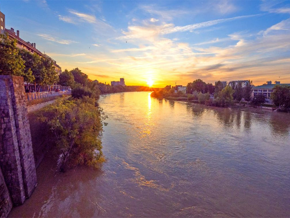 Schöner Sonnenuntergang am Ebro - CALVENDO Foto-Puzzle'