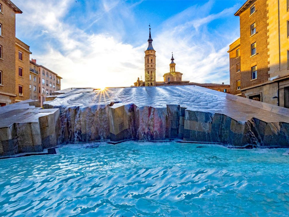 Der Brunnen am Platz Pilar - CALVENDO Foto-Puzzle'