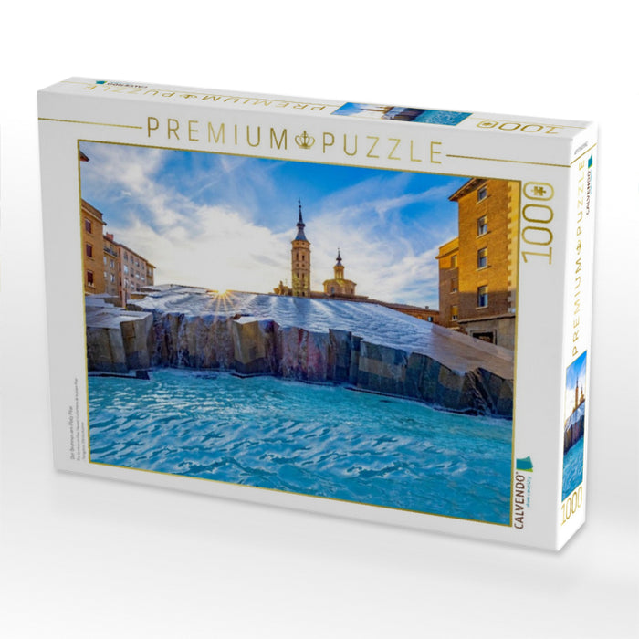 Der Brunnen am Platz Pilar - CALVENDO Foto-Puzzle'