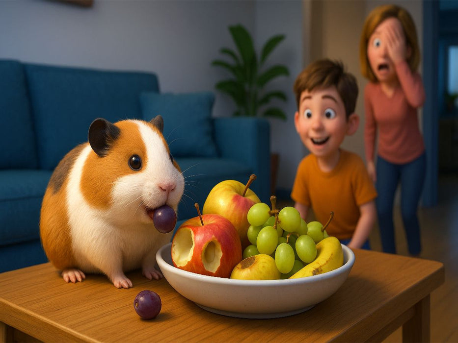 Was Diät ist, entscheide ich selbst - Meerschweinchen am Obstteller - CALVENDO Foto-Puzzle'