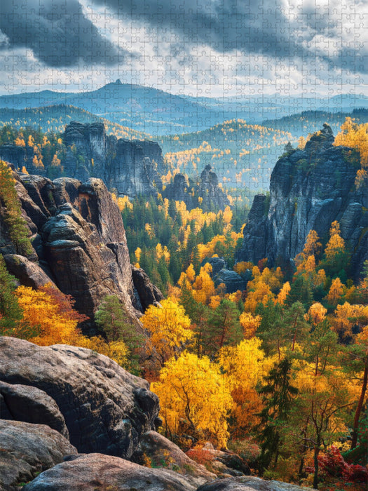 Elbsandsteingebirge im Herbst - CALVENDO Foto-Puzzle'