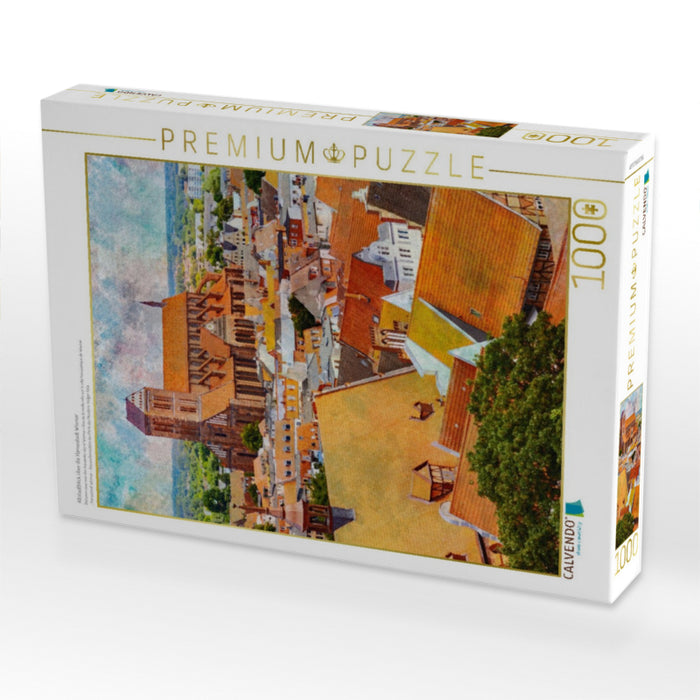 Altstadtblick über die Hansestadt Wismar - CALVENDO Foto-Puzzle'