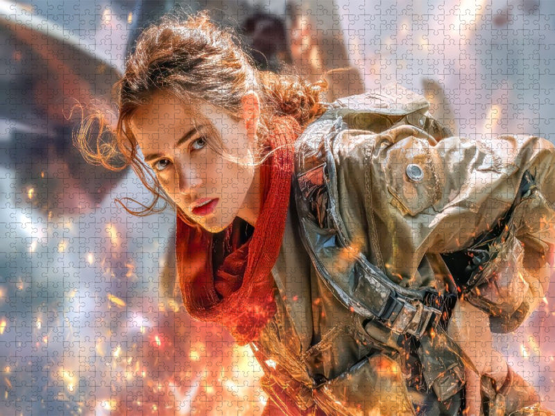 Waghalsige Pilotin - CALVENDO Foto-Puzzle'