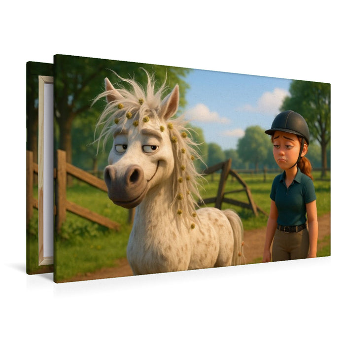 Premium Textil-Leinwand Wo war der Ausbrecherkönig diesmal?