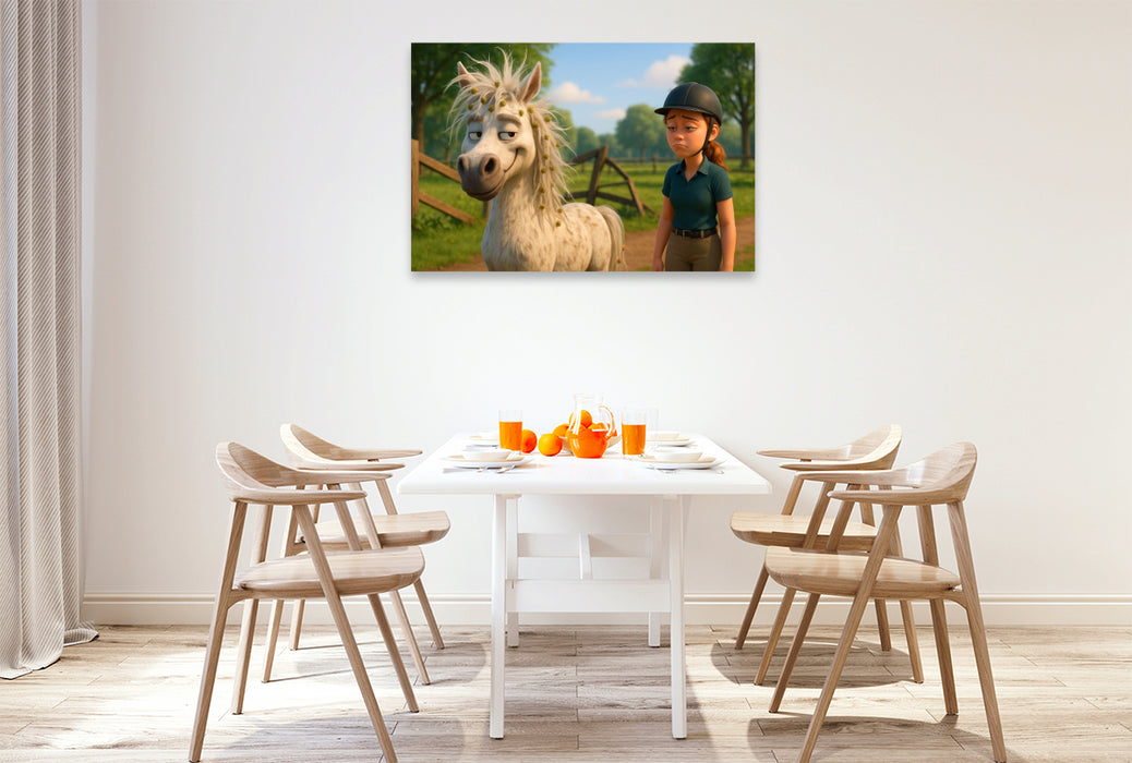 Premium Textil-Leinwand Wo war der Ausbrecherkönig diesmal?