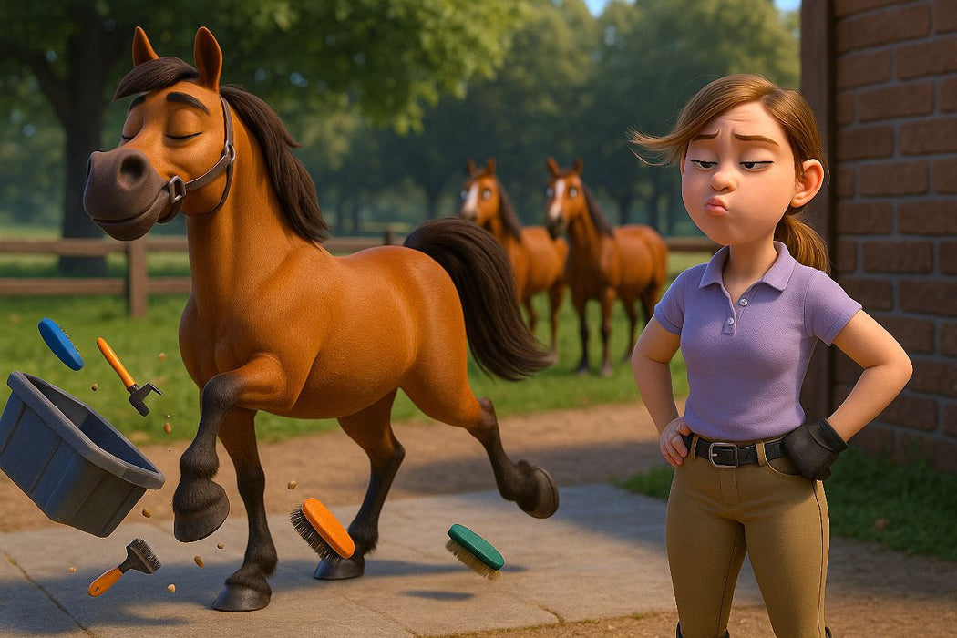 Premium Textil-Leinwand Wenn die Reitbeteiligung ihn verzogen hat