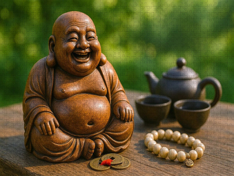Lachender Buddha – Freude, Gelassenheit und innere Fülle - CALVENDO Foto-Puzzle'
