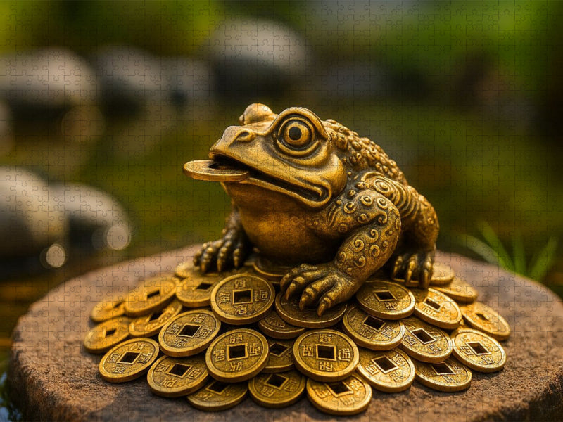 Der Geldfrosch Jin Chan - Symbol für Reichtum - CALVENDO Foto-Puzzle'