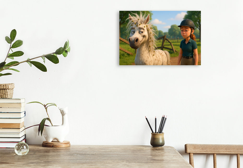 Premium Textil-Leinwand Wo war der Ausbrecherkönig diesmal?