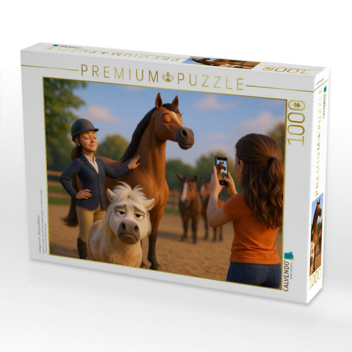 Instagram ruft - Pferd und Reiterin - CALVENDO Foto-Puzzle'