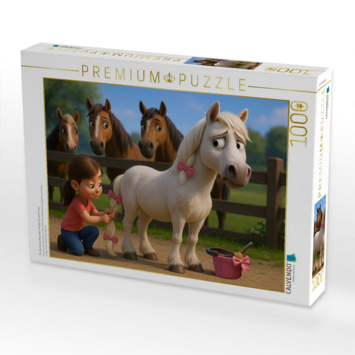 Für die kleine Freundin ertrage ich auch rosa - CALVENDO Foto-Puzzle'