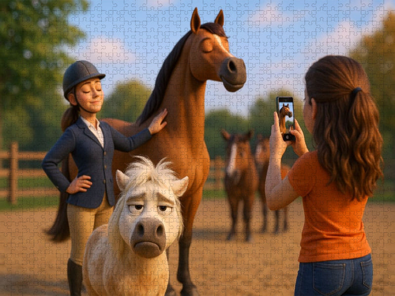 Instagram ruft - Pferd und Reiterin - CALVENDO Foto-Puzzle'