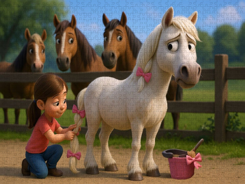 Für die kleine Freundin ertrage ich auch rosa - CALVENDO Foto-Puzzle'