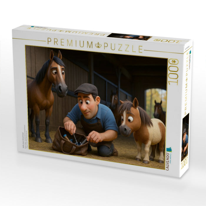 Helfer beim Hufschmied - CALVENDO Foto-Puzzle'