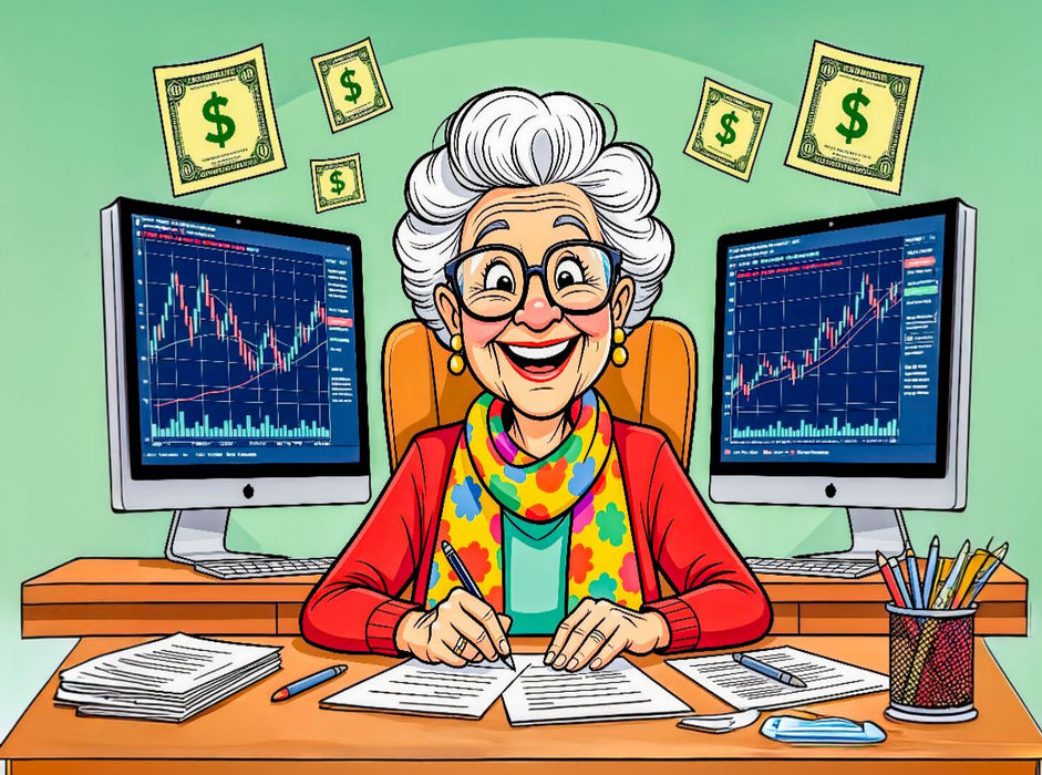 Oma zockt am Aktienmarkt - CALVENDO Foto-Puzzle'